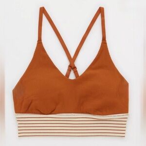 Aerie Offline | Ribbed Sports Bra in Rust/Orange